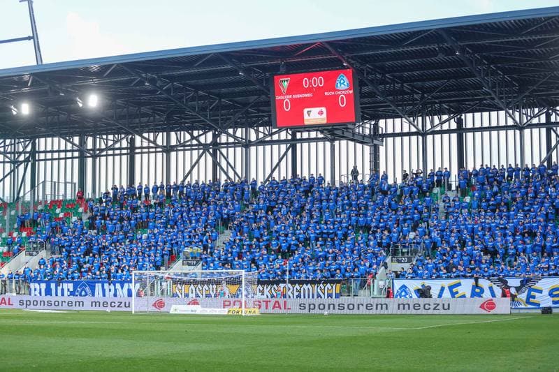 Football. Fortuna I Liga. Zaglebie Sosnowiec - Ruch Chorzow. 15.04.2023