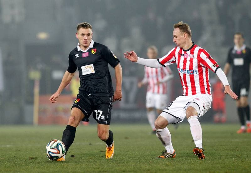 Football. T-Mobile Ekstraklasa. Cracovia Krakow - Jagiellonia Bialystok. 06.12.2014