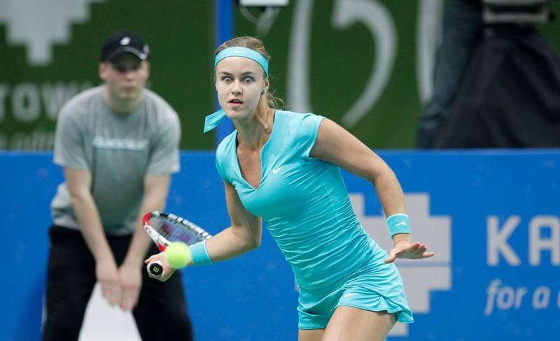 Tennis. Katowice Open 2015. Urszula Radwanska - Elizaveta Kulichkova. 07.04.2015