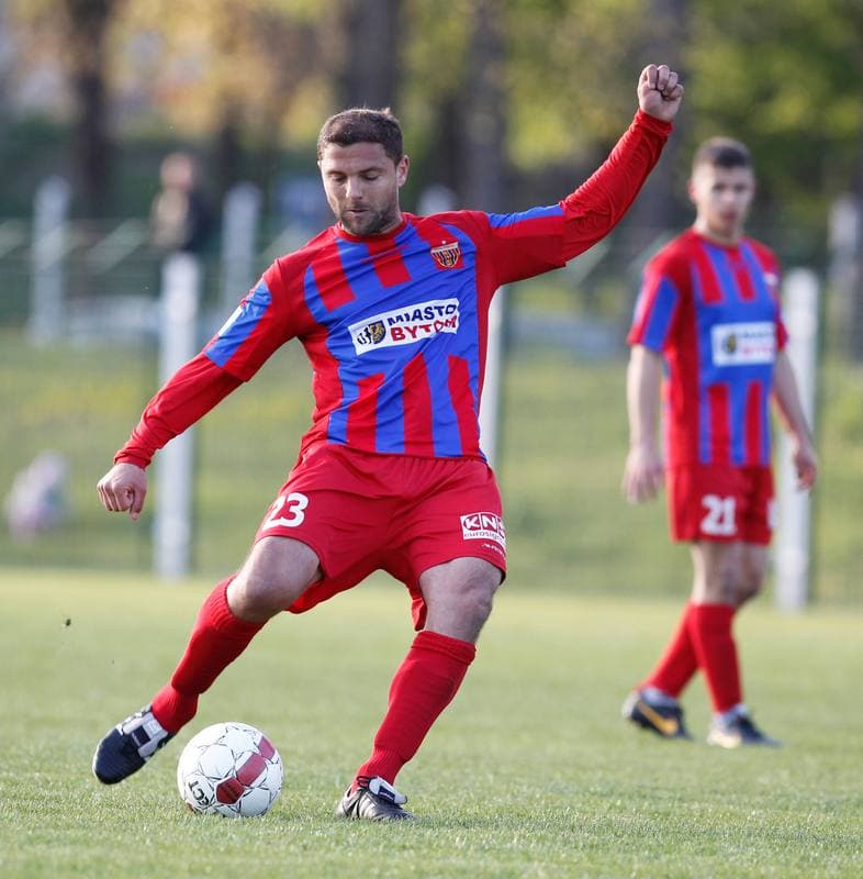 Football. III Liga Opolsko Slaska. Grunwald Ruda Slaska - Polonia Bytom. 29.04.2015