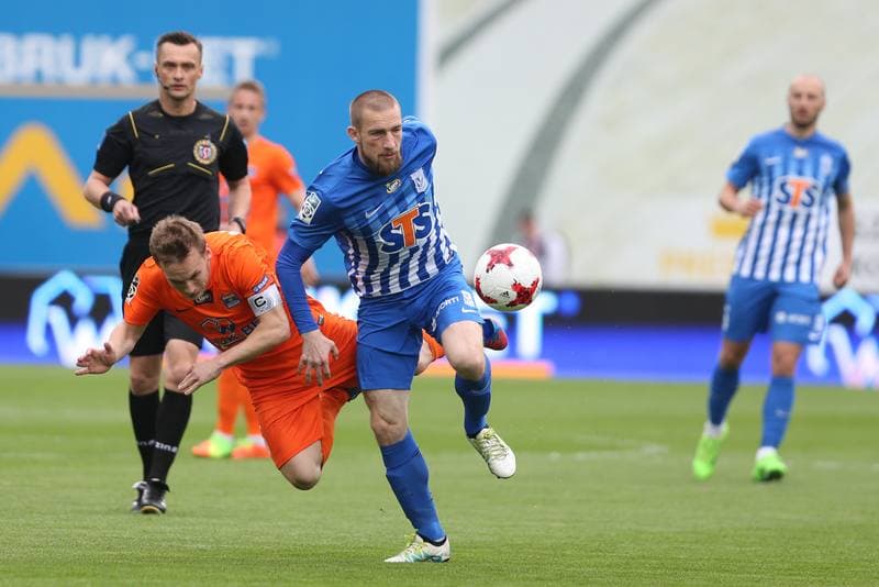 Football. Lotto Ekstraklasa. Bruk-Bet Termalica Nieciecza - Lech Poznan. 07.05.2017