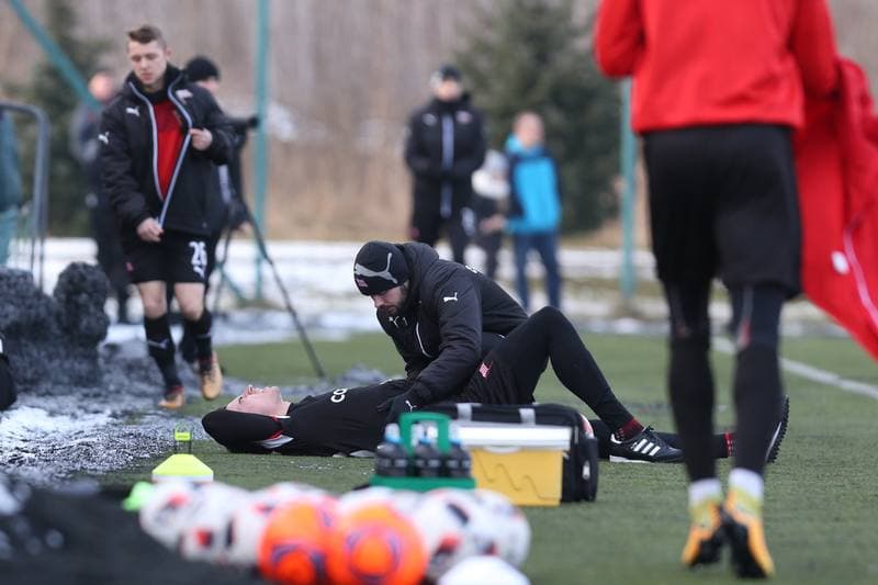 Football. Sparing. Zaglebie Sosnowiec - Cracovia Krakow. 17.01.2018