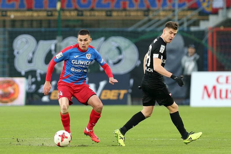 Football. Lotto Ekstraklasa. Piast Gliwice - Cracovia Krakow. 18.11.2017