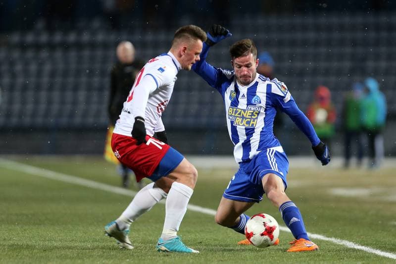 Football. Nice I Liga. Ruch Chorzow - Podbeskidzie Bielsko-Biala. 17.03.2018