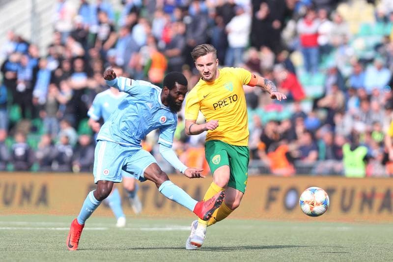 Football. Fortuna Liga. MSK Zilina - Slovan Bratislava. 14.04.2019