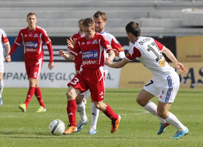 Football. T-Mobile Ekstraklasa. Gornik Zabrze - Podbeskidzie Bielsko-Biala. 14.04.2013