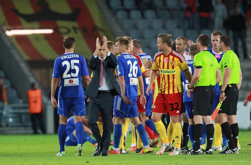 Football. T-Mobile Ekstraklasa. Korona Kielce - Piast Gliwice. 26.08.2013