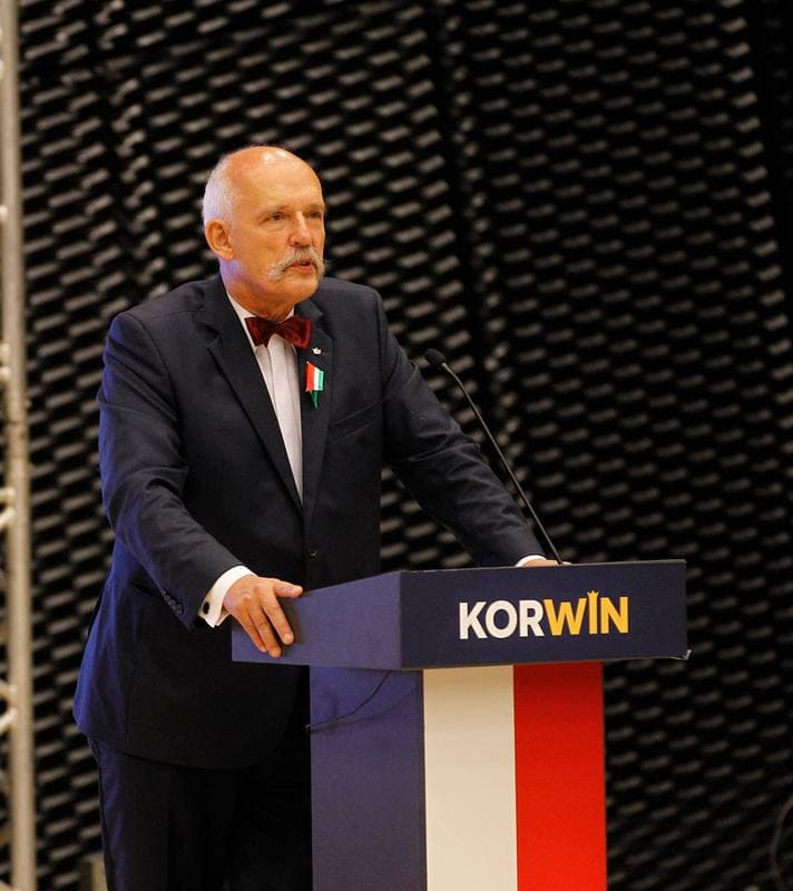 Janusz Korwin-Mikke. Partia Korwin. Press Conference. 26.09.2015