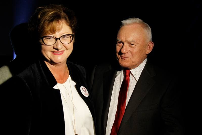 Dorota Gardias. Leszek Miller. Press Conference. 17.10.2015