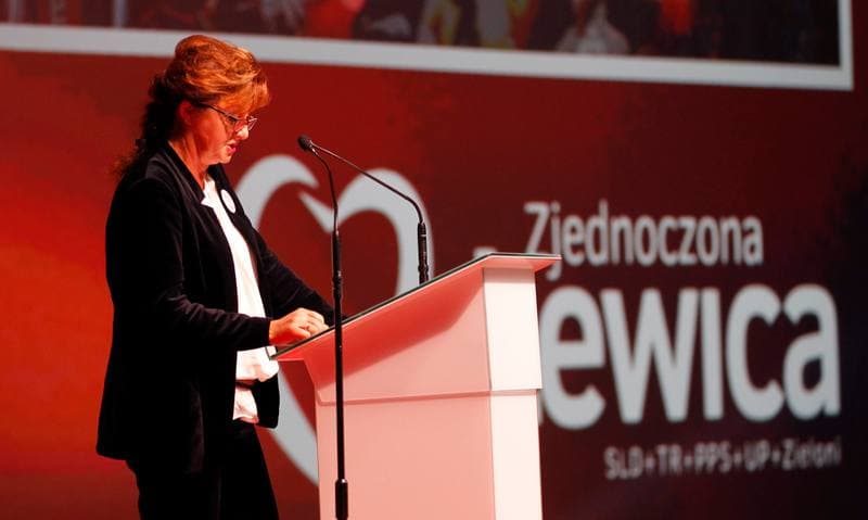 Dorota Gardias. Leszek Miller. Press Conference. 17.10.2015