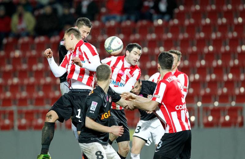 Football. T-Mobile Ekstraklasa. Cracovia Krakow - Zaglebie Lubin. 09.12.2013