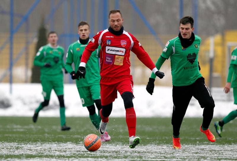 Football. Friendly Match. GKS Katowice - Rakow Czestochowa. 28.01.2015