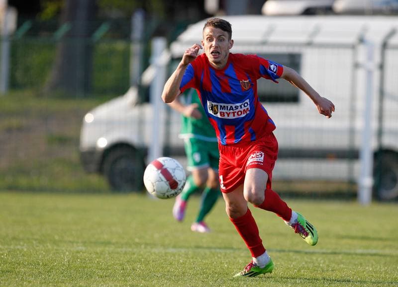 Football. III Liga Opolsko Slaska. Grunwald Ruda Slaska - Polonia Bytom. 29.04.2015