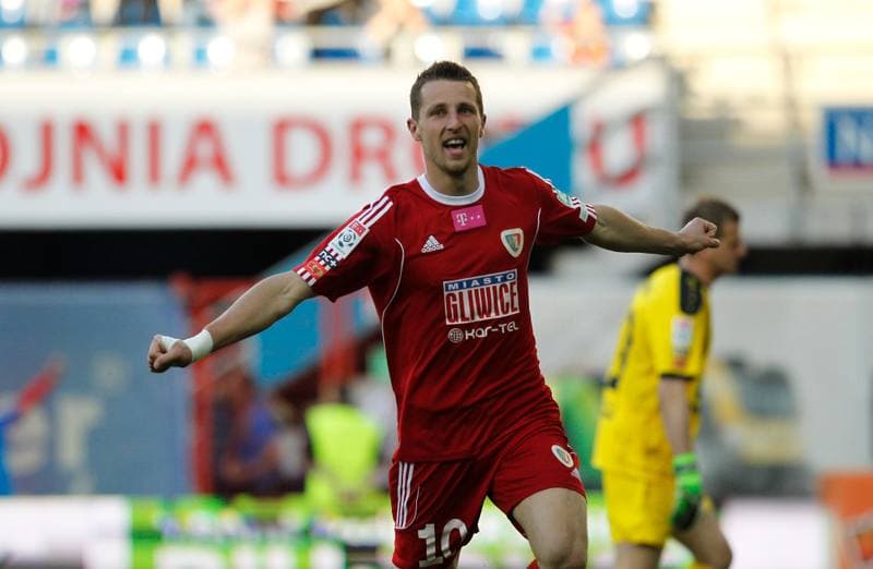 Football. T-Mobile Ekstraklasa. Piast Gliwice - Gornik Leczna. 11.05.2015