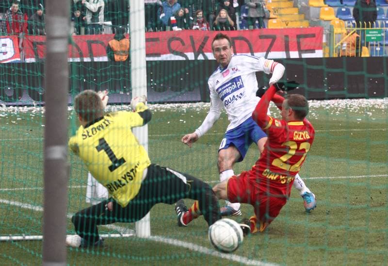 Football. T-Mobile Ekstraklasa. Podbeskidzie Bielsko-Biala - Jagiellonia Bialystok. 23.02.2013
