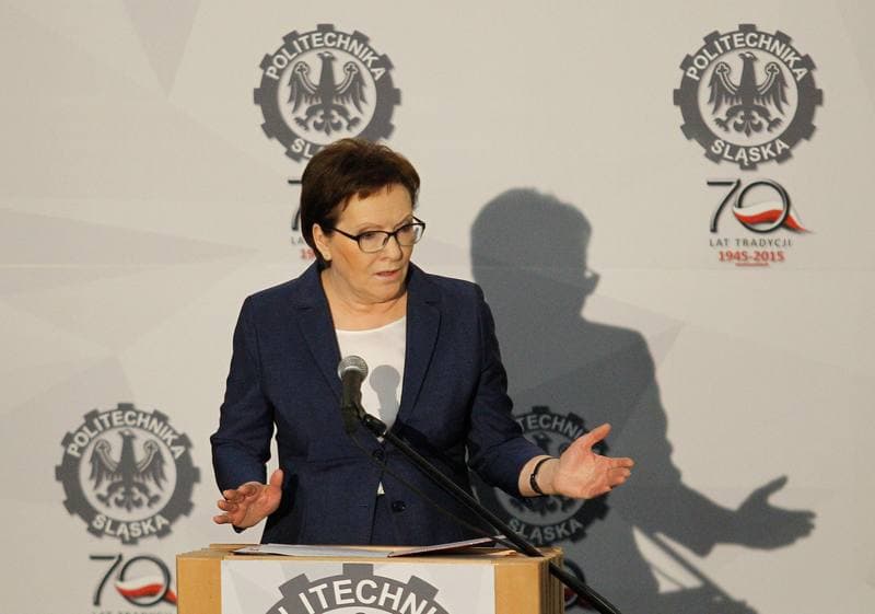 Ewa Kopacz. Slaskie University of Technology. Press Conference. 21.05.2015