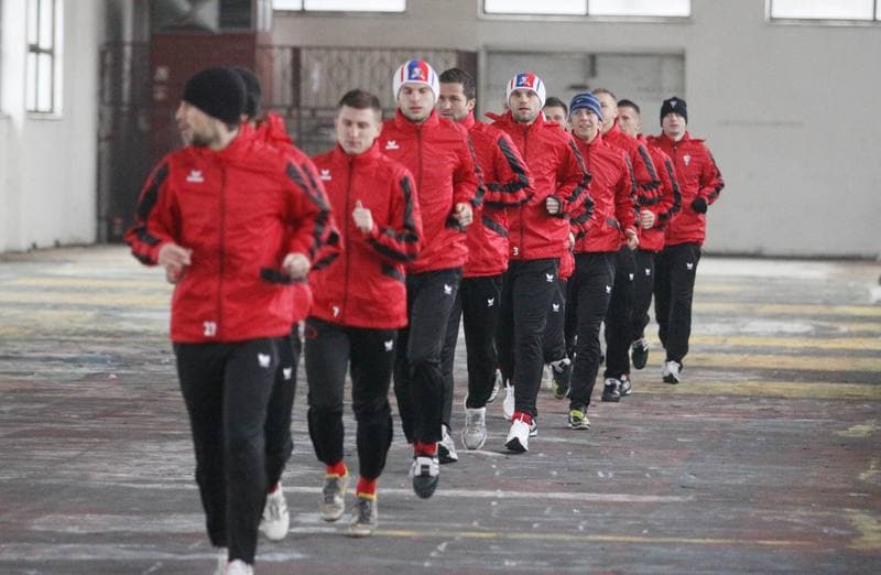 Football. Gornik Zabrze. Training. 30.03.2010