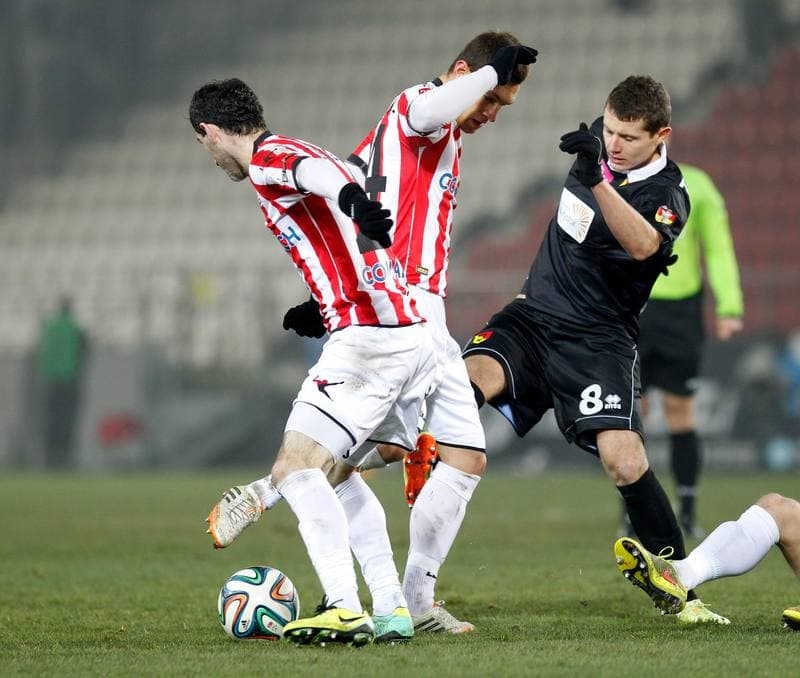 Football. T-Mobile Ekstraklasa. Cracovia Krakow - Jagiellonia Bialystok. 06.12.2014