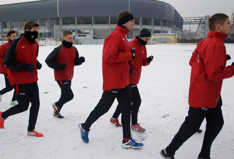 Football. GKS Tychy. Training. 07.01.2015