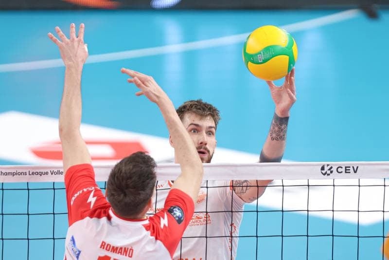 Volleyball. CEV Champions League. Jastrzebski Wegiel - Gas Sales Daiko Piacenza. 28.02.2024