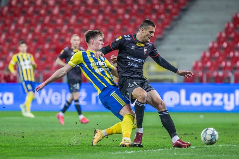 Football. Fortuna I Liga. GKS Tychy - Arka Gdynia. 07.04.2022
