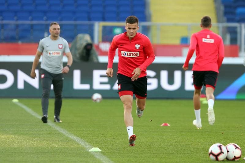 Football. Poland national team. Training. 13.10.2018