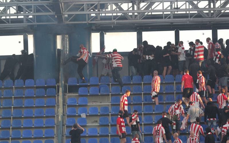 Football. T-Mobile Ekstraklasa. Wisla Krakow - Cracovia Krakow. 30.04.2012