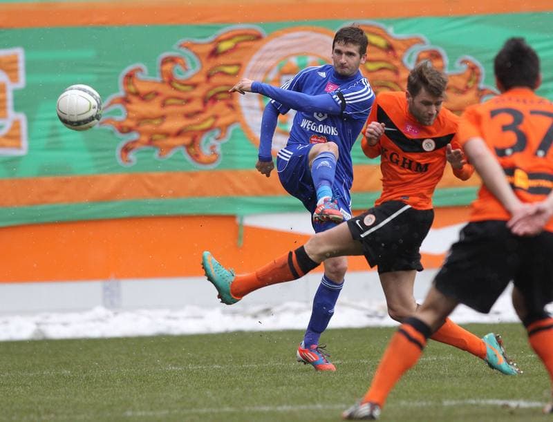 Football. T-mobile Ekstraklasa. Zaglebie Lubin - Ruch Chorzow. 01.04.2013