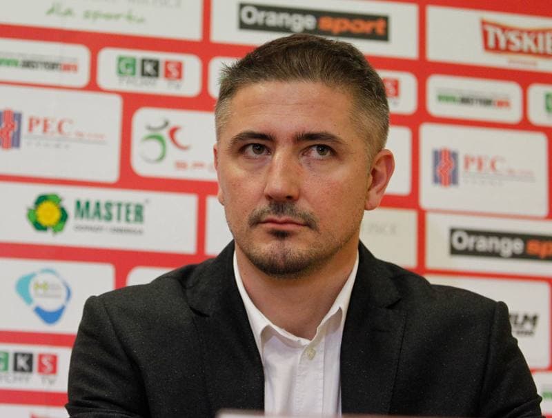Football. GKS Tychy. Press Conference. 05.12.2014