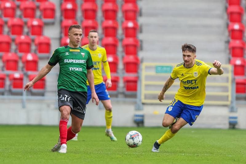 Football. Fortuna I Liga. GKS Tychy - Arka Gdynia. 08.04.2023