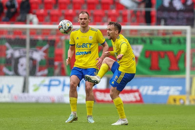 Football. Fortuna I Liga. GKS Tychy - Arka Gdynia. 08.04.2023
