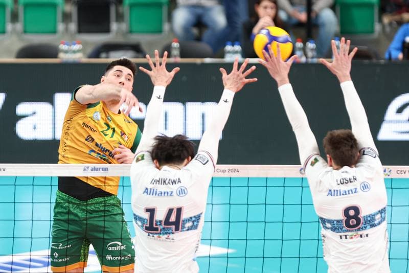 Volleyball. CEV Volleyball Cup. Aluron CMC Warta Zawiercie - Allianz Milano. 10.01.2024