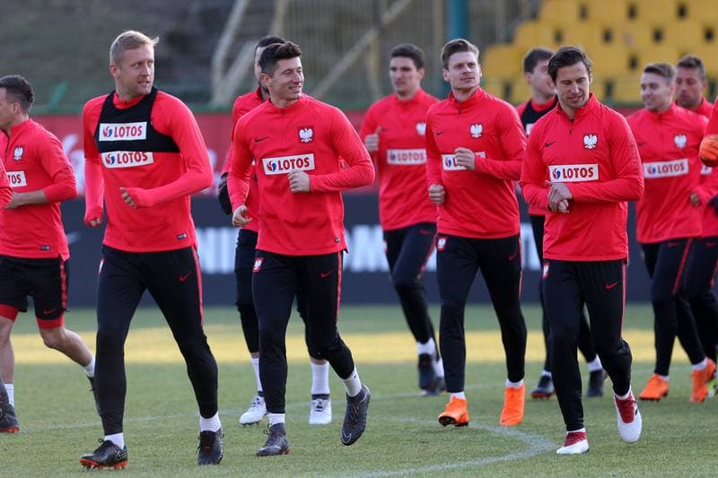 Football. Poland national team. Training. 25.03.2018