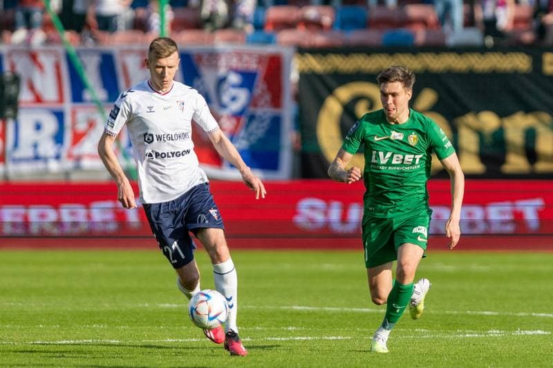 Football. PKO BP Ekstraklasa. Gornik Zabrze - Slask Wroclaw. 23.04.2023