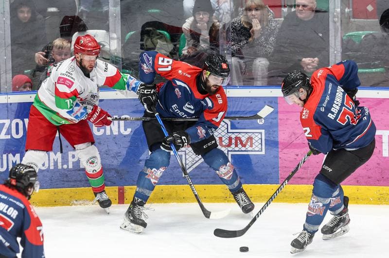 Ice Hockey. Tauron Hokej Liga. EC Bedzin Zaglebie Sosnowiec - KH Energa Torun. 19.01.2025
