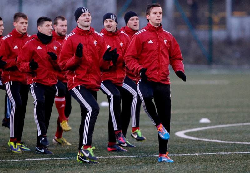 Football. Gornik Zabrze. Training. 08.01.2014