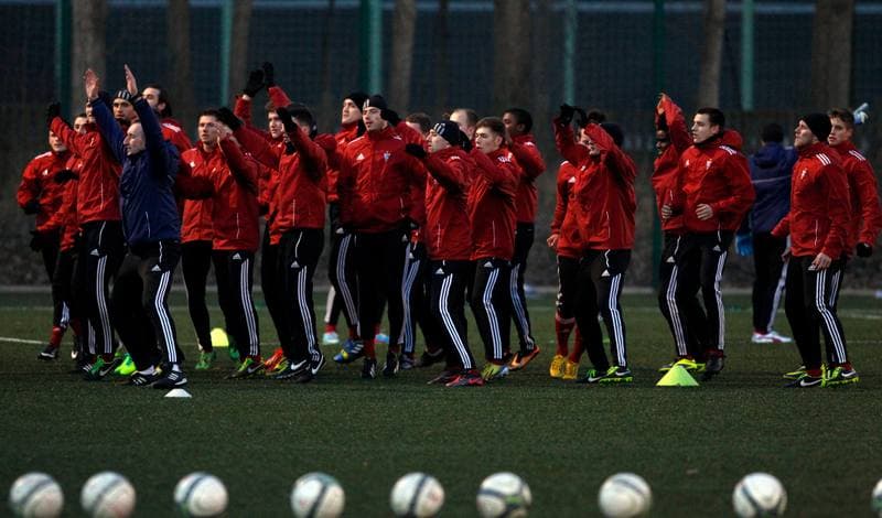 Football. Gornik Zabrze. Training. 08.01.2014