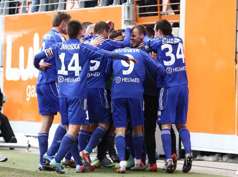 Football. T-mobile Ekstraklasa. Zaglebie Lubin - Ruch Chorzow. 01.04.2013