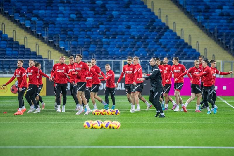 Football. Poland national team. Training. 21.03.2022