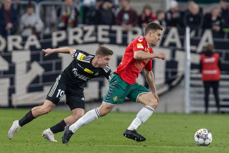 Football. Fortuna I Liga. Zaglebie Sosnowiec - LKS Lodz. 28.04.2023