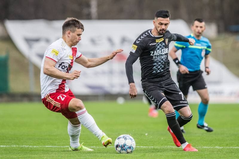 Football. Fortuna I Liga. Zaglebie Sosnowiec - LKS Lodz. 16.04.2022