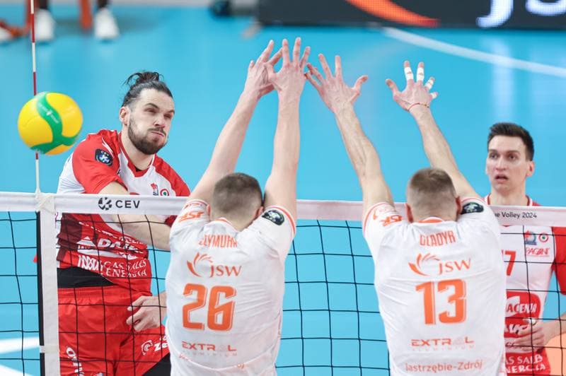Volleyball. CEV Champions League. Jastrzebski Wegiel - Gas Sales Daiko Piacenza. 28.02.2024