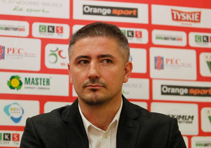 Football. GKS Tychy. Press Conference. 05.12.2014
