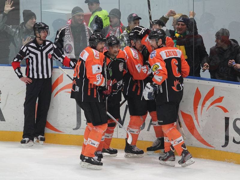 Ice Hockey. Polska Liga Hokejowa. JKH GKS Jastrzebie - Comarch Cracovia Krakow. 24.03.2013