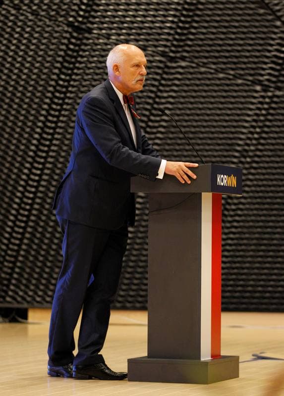 Janusz Korwin-Mikke. Partia Korwin. Press Conference. 26.09.2015