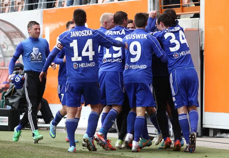 Football. T-mobile Ekstraklasa. Zaglebie Lubin - Ruch Chorzow. 01.04.2013