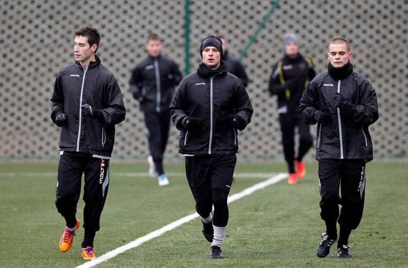 Football. GKS Katowice. Training. 12.01.2015