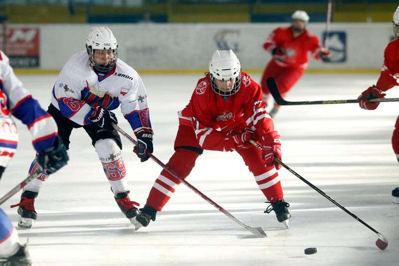 Ice Hockey. Slaska Liga Mlodzikow. Polonia Bytom - Reprezentacja Polski Kobiet. 06.09.2018