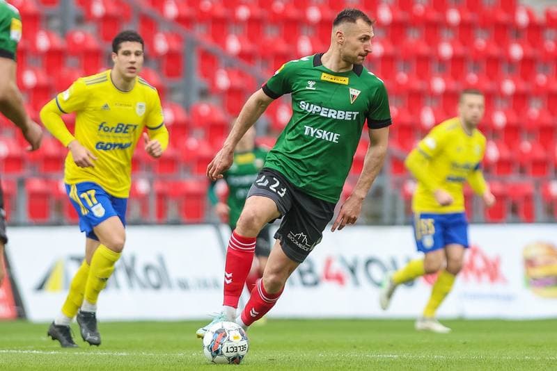 Football. Fortuna I Liga. GKS Tychy - Arka Gdynia. 08.04.2023