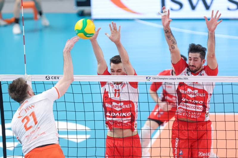 Volleyball. CEV Champions League. Jastrzebski Wegiel - Gas Sales Daiko Piacenza. 28.02.2024